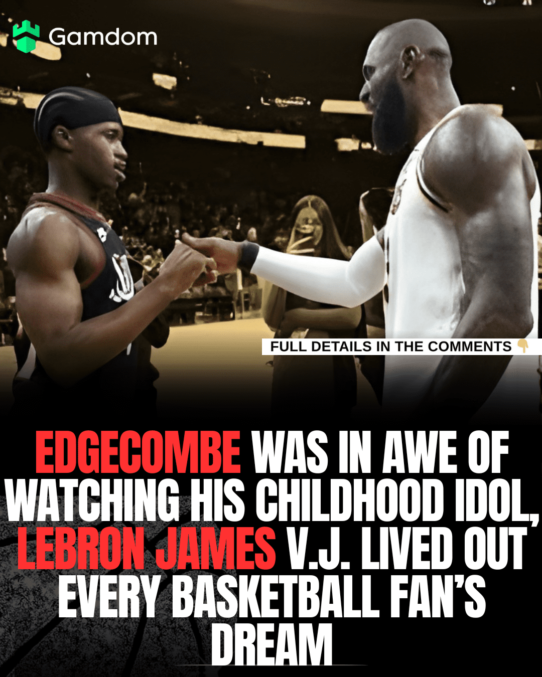 V.J. Edgecombe Meets LeBron, Gets Jersey - Hoops Central